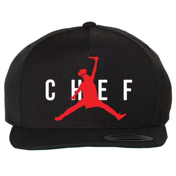 Funny Restaurant Chef Jumping Chef Knife Wool Snapback Cap