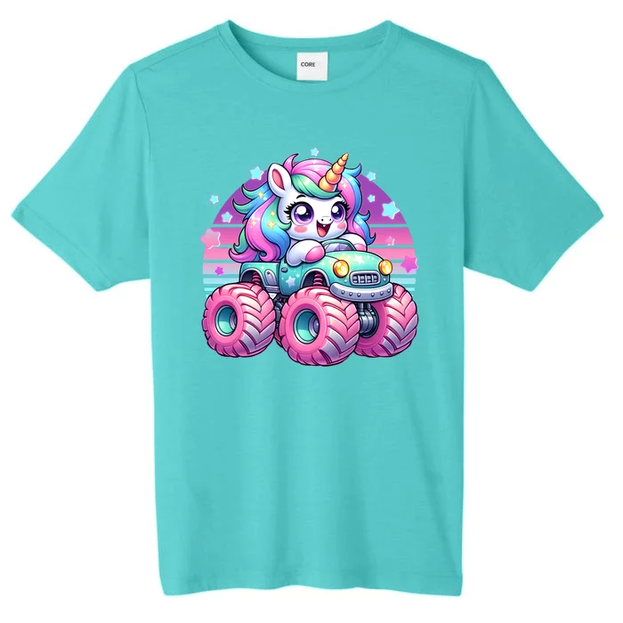 Funny Retro Cute Unicorn Monster Truck ChromaSoft Performance T-Shirt