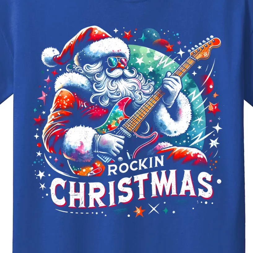 Funny Rockin Christmas Christmas Santa Funny Santa Rocker Gift Kids T-Shirt