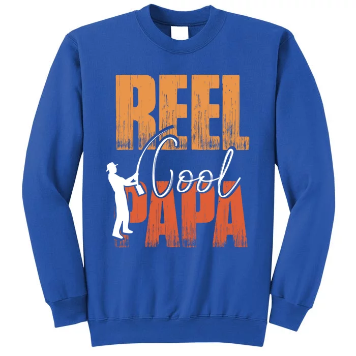 Fishing Reel Cool Papa Fisher Daddy Father's Day Gift Tall Sweatshirt