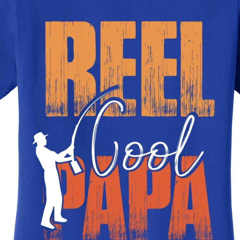 Fishing Reel Cool Papa Fisher Daddy Father's Day Gift Women's T-Shirt