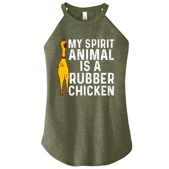 Funny Rubber Chicken Gift Men Women Rubber Chicken Costume Gift Women’s Perfect Tri Rocker Tank