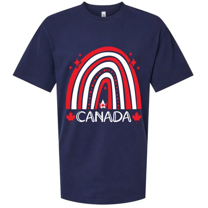 Funny Rainbow Canada Maple Leaf Canadian Roots American Sueded Cloud Jersey T-Shirt