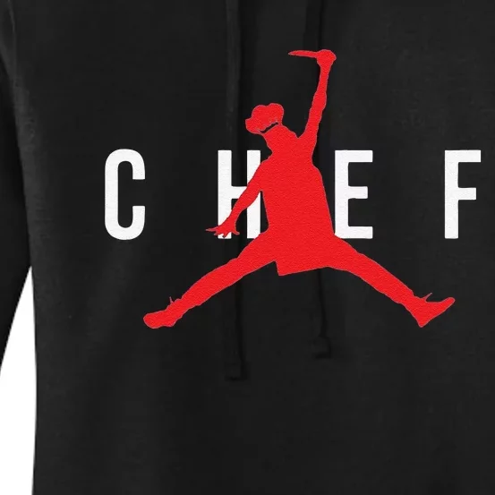 Funny Restaurant Chef Jumping Chef Knife Women's Pullover Hoodie