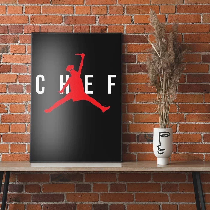 Funny Restaurant Chef Jumping Chef Knife Poster