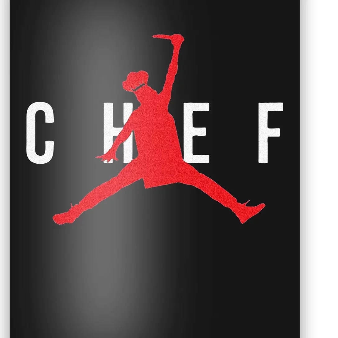 Funny Restaurant Chef Jumping Chef Knife Poster