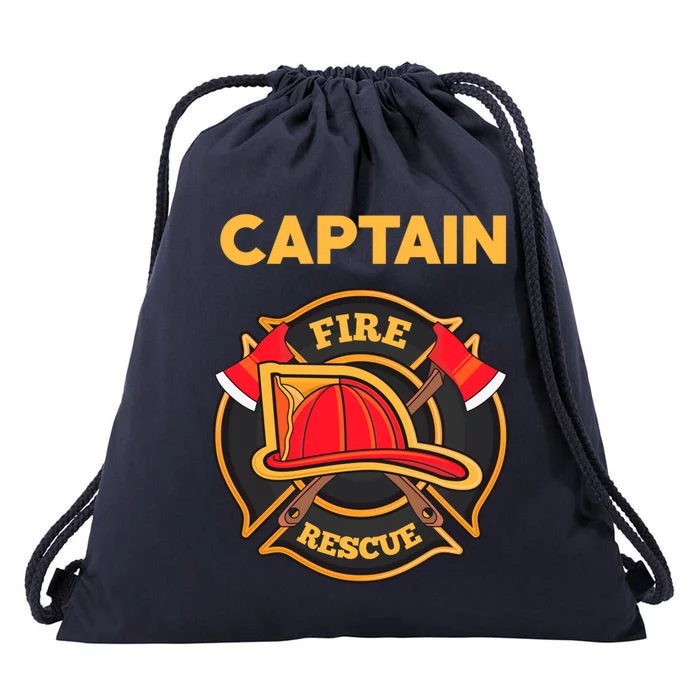 Fire Rescue Captain Departt Cute Gift Firefighters Fire Drawstring Bag