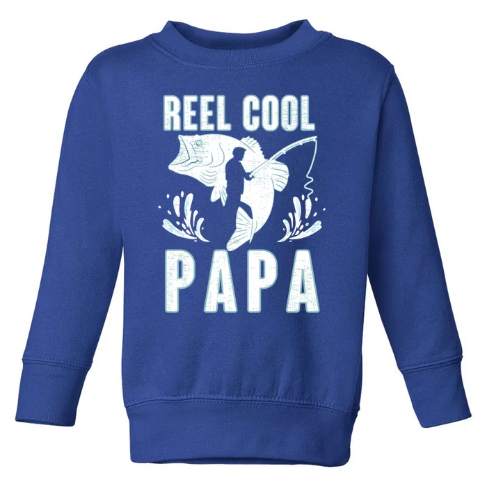 Fisher Reel Cool Papa Fishing Cute Gift Toddler Sweatshirt