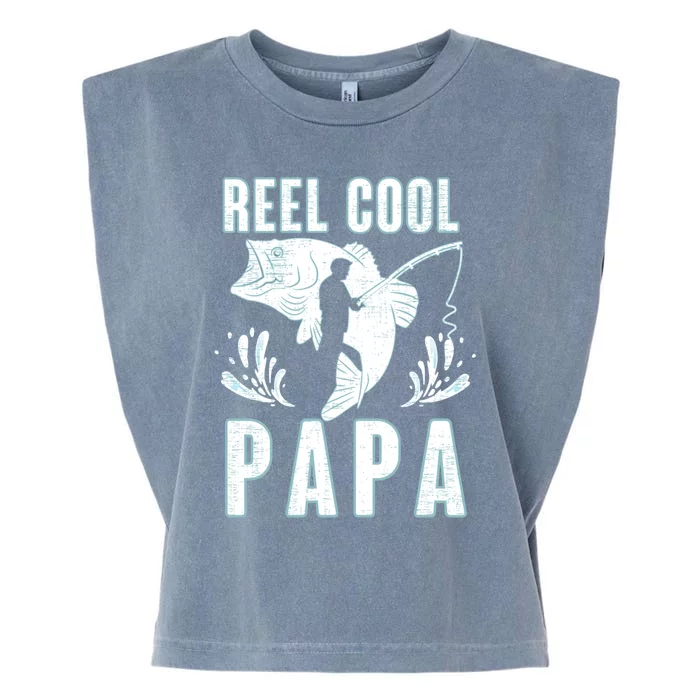 Fisher Reel Cool Papa Fishing Cute Gift Garment-Dyed Women's Muscle Tee