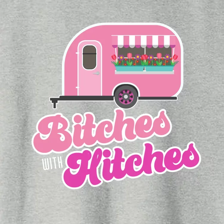 Funny Rv Camper Bitches With Hitches Gift Women's Crop Top Tee