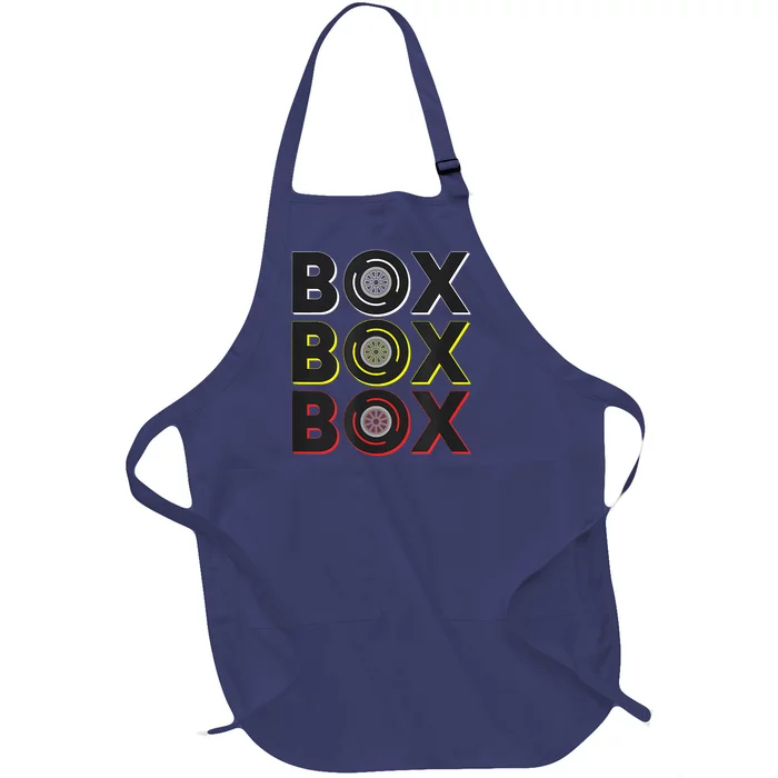 Formula Racing Car Box Box Box Radio Call To Pit Box Full-Length Apron With Pocket