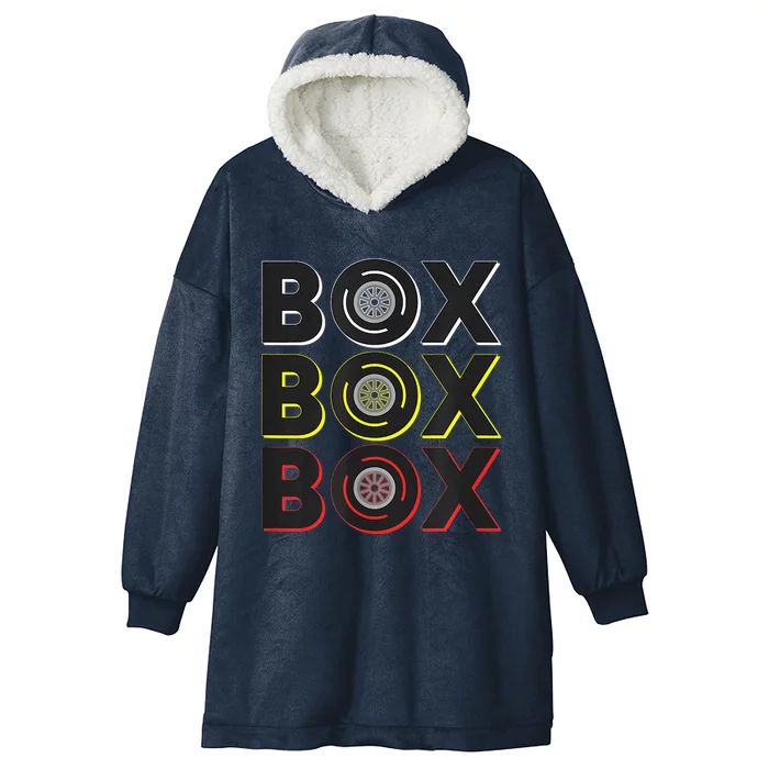 Formula Racing Car Box Box Box Radio Call To Pit Box Hooded Wearable Blanket