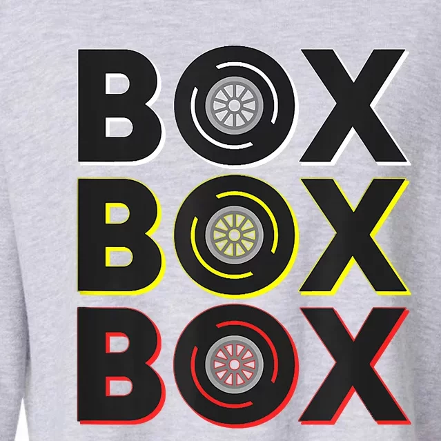 Formula Racing Car Box Box Box Radio Call To Pit Box Cropped Pullover Crew