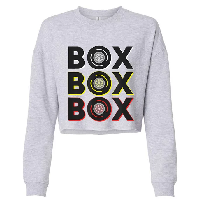 Formula Racing Car Box Box Box Radio Call To Pit Box Cropped Pullover Crew