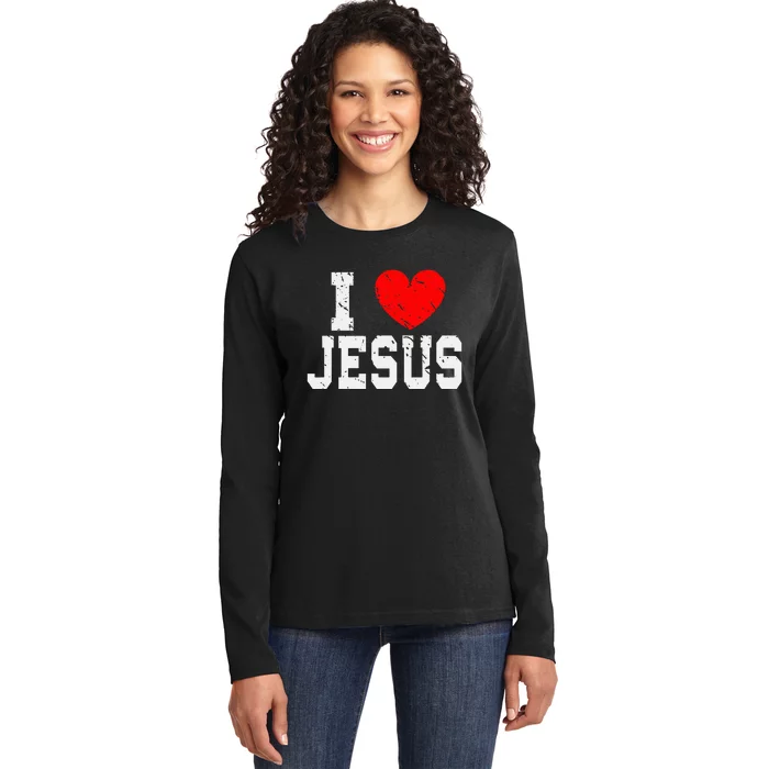 Faith Religious Christianity Jesus Lord Jesus Ladies Long Sleeve Shirt