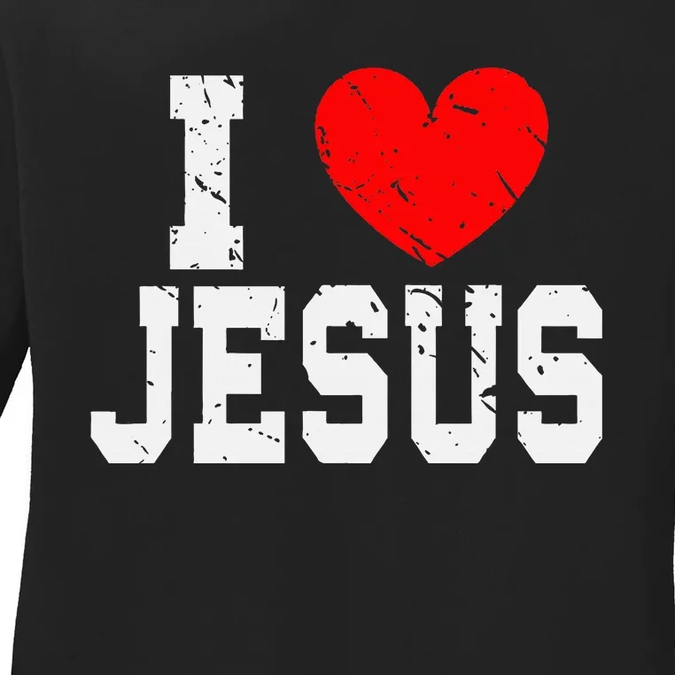 Faith Religious Christianity Jesus Lord Jesus Ladies Long Sleeve Shirt