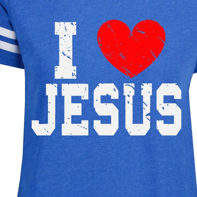 Faith Religious Christianity Jesus Lord Jesus Enza Ladies Jersey Football T-Shirt