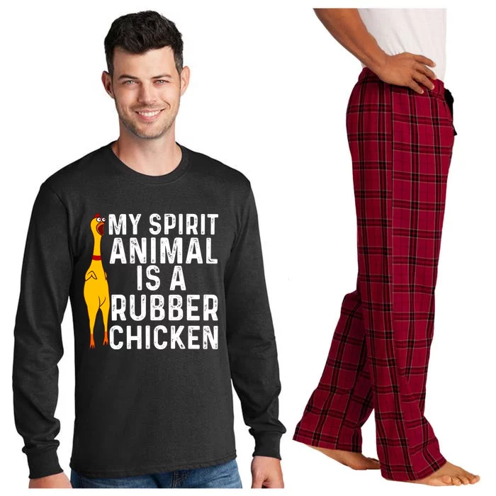 Funny Rubber Chicken Gift Men Women Rubber Chicken Costume Gift Long Sleeve Pajama Set