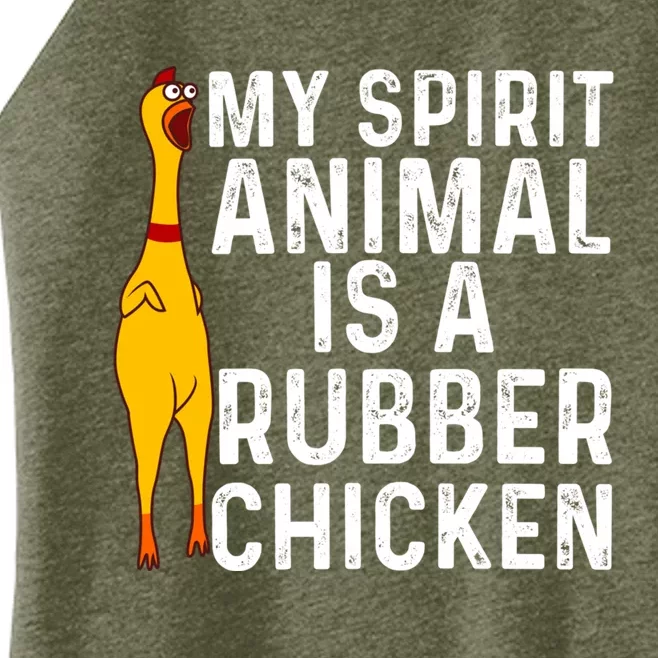 Funny Rubber Chicken Gift Men Women Rubber Chicken Costume Gift Women’s Perfect Tri Rocker Tank