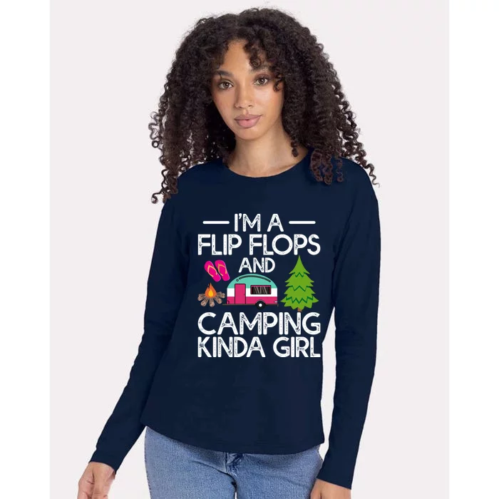 Funny Rv Camper A Flip Flops Gift Womens Cotton Relaxed Long Sleeve T-Shirt