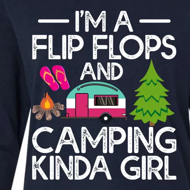 Funny Rv Camper A Flip Flops Gift Womens Cotton Relaxed Long Sleeve T-Shirt