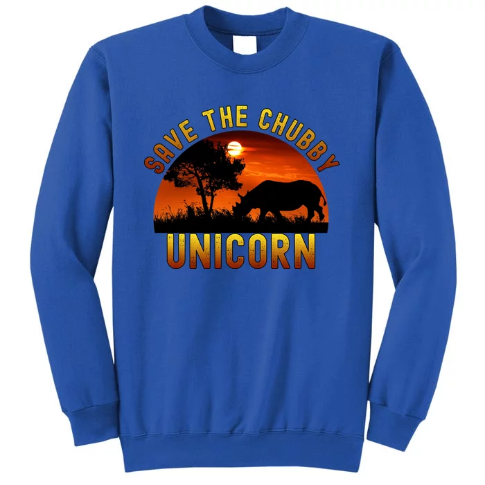 Funny Rhino Chibby Unicorns Save The Chubby Unicorn Gift Tall Sweatshirt