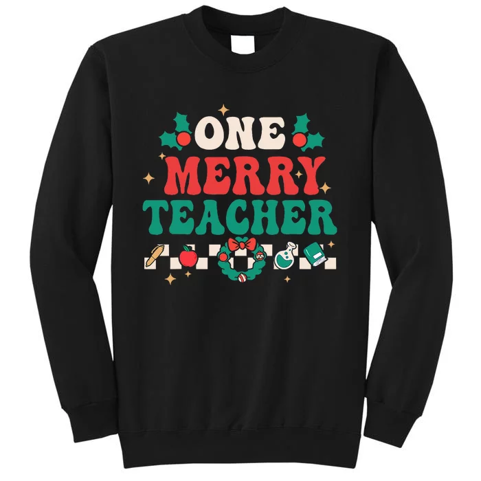 Festive Retro Christmas Pajama Set for Teachers Sweatshirt