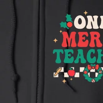 Festive Retro Christmas Pajama Set for Teachers Full Zip Hoodie