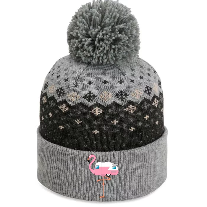 Flamingo RV Camper The Baniff Cuffed Pom Beanie