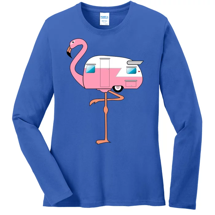 Flamingo RV Camper Ladies Long Sleeve Shirt