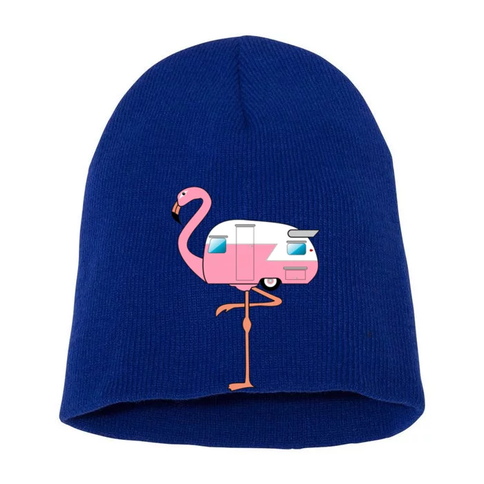 Flamingo RV Camper Short Acrylic Beanie