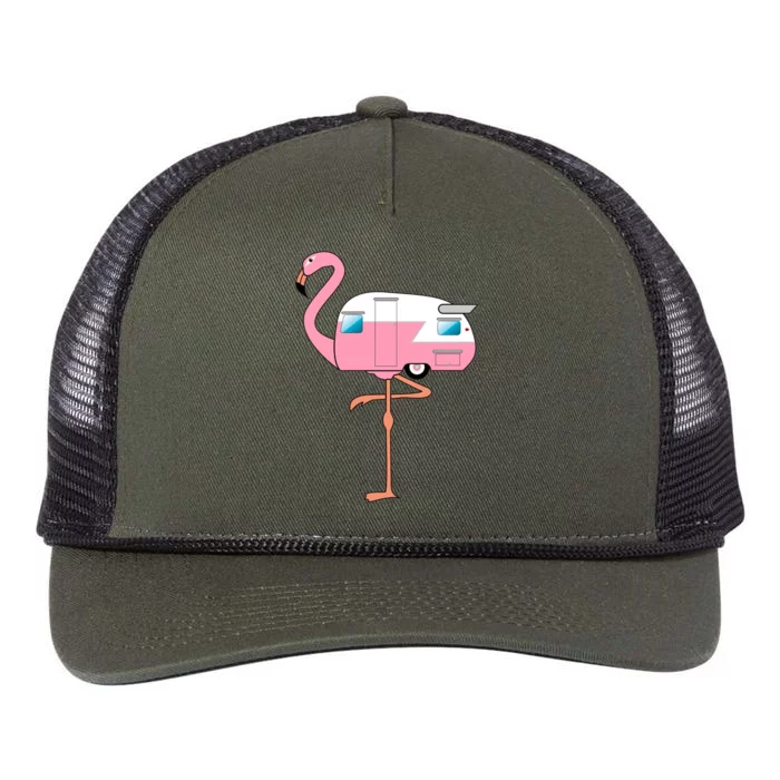 Flamingo RV Camper Retro Rope Trucker Hat Cap