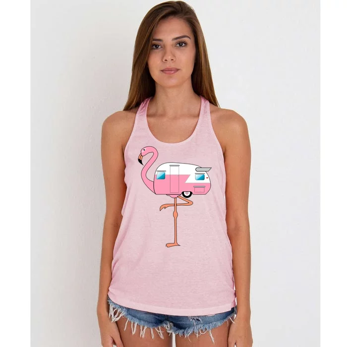 Flamingo RV Camper Women's Knotted Racerback Tank