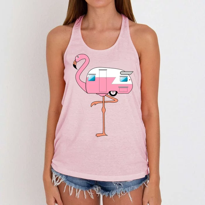 Flamingo RV Camper Women's Knotted Racerback Tank