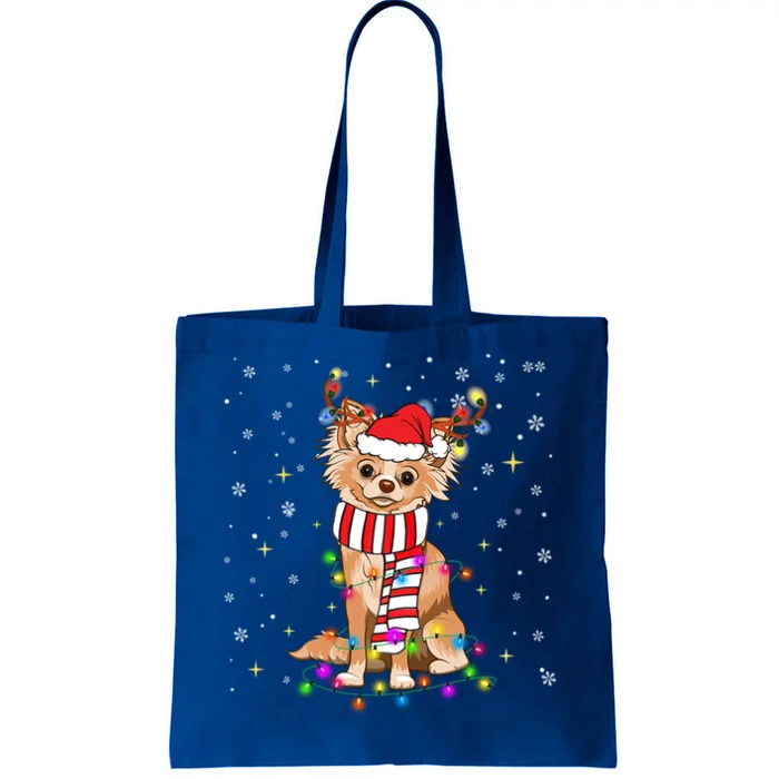 Funny Reindeer Chihuahua Dog Merry Christmas Gift Tote Bag