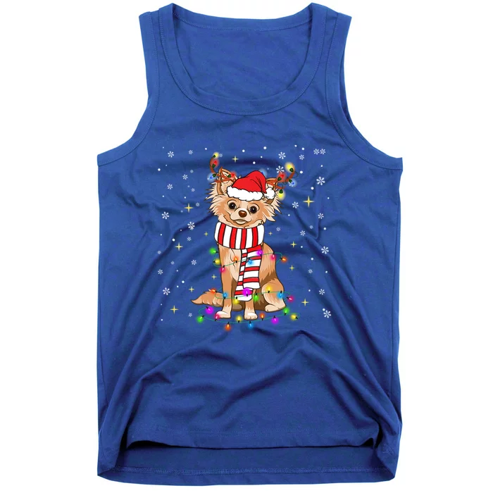 Funny Reindeer Chihuahua Dog Merry Christmas Gift Tank Top