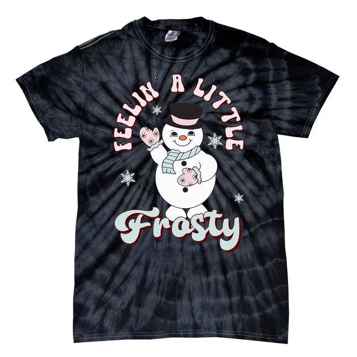 Frosty's Retro Christmas Pajama Delivers Festive Vibes Tie-Dye T-Shirt