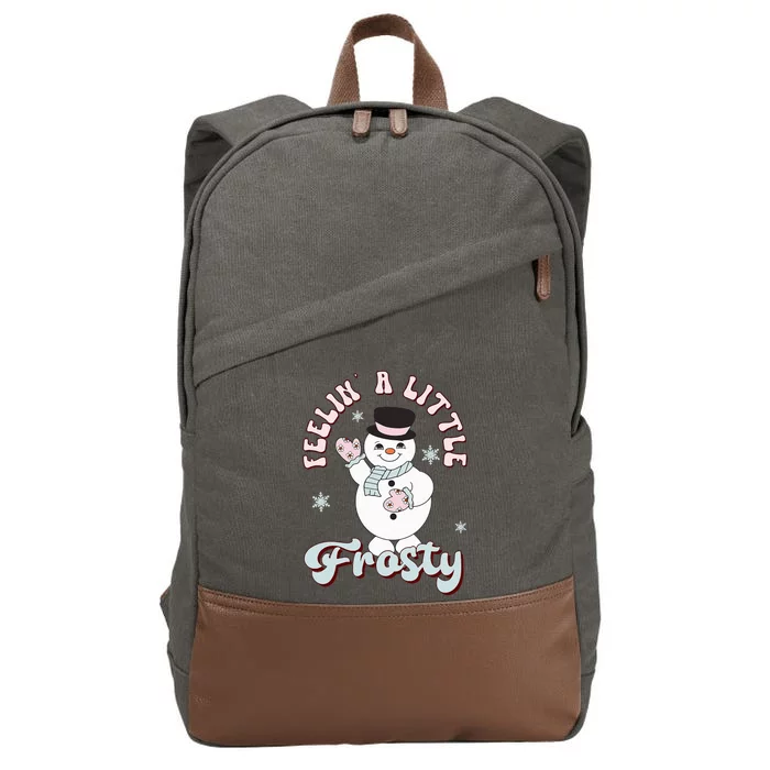 Frosty's Retro Christmas Pajama Delivers Festive Vibes Cotton Canvas Backpack