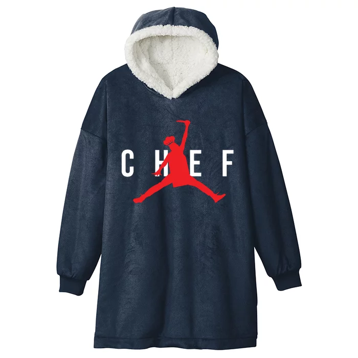 Funny Restaurant Chef Jumping Chef Knife Logo Hooded Wearable Blanket