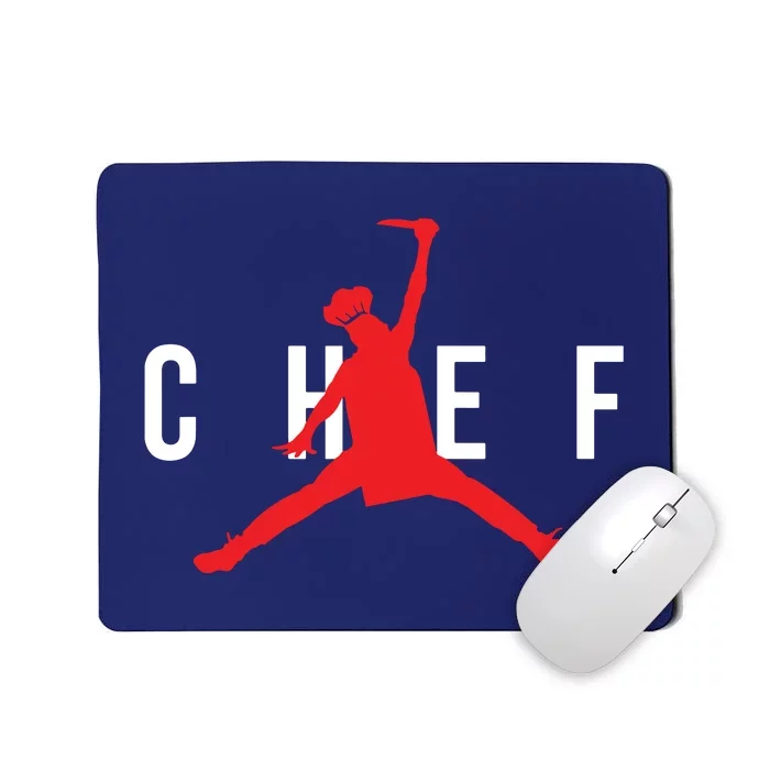 Funny Restaurant Chef Jumping Chef Knife Logo Mousepad