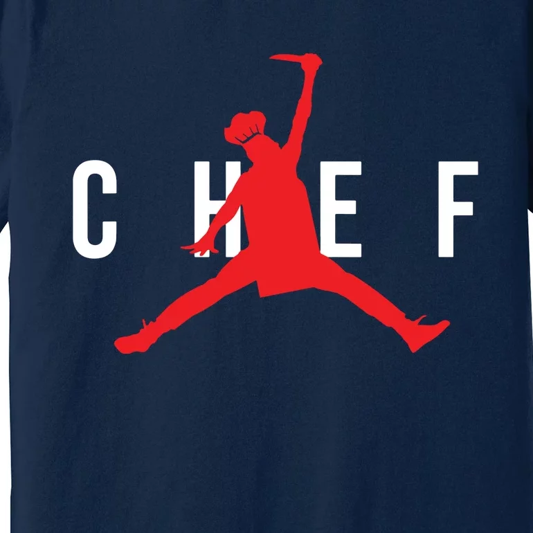 Funny Restaurant Chef Jumping Chef Knife Logo Premium T-Shirt