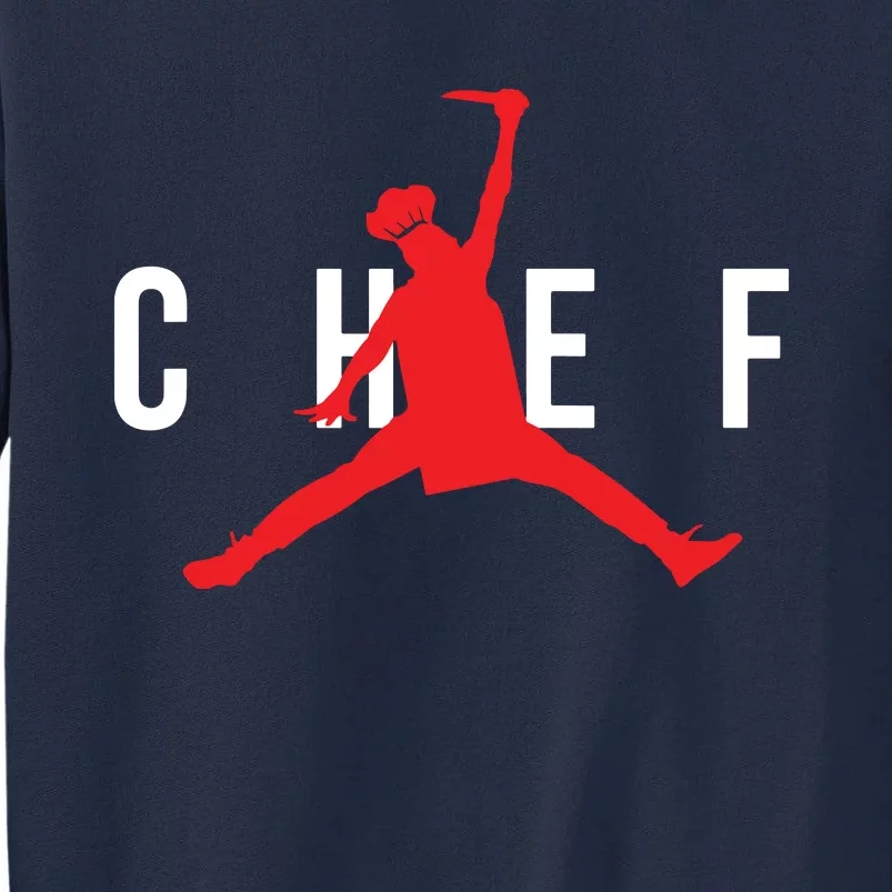 Funny Restaurant Chef Jumping Chef Knife Logo Tall Sweatshirt