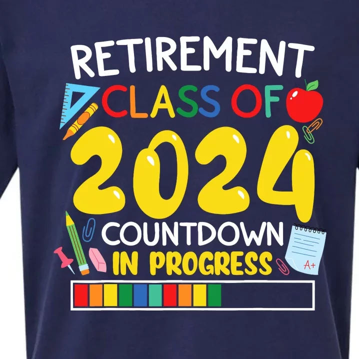 Funny Retirement Class Of 2024 Countdown In Progress Teacher Sueded Cloud Jersey T-Shirt