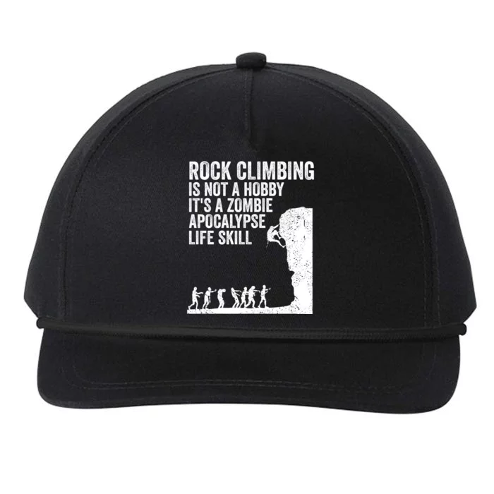 Funny Rock Climber Gift For Men Women Cool Zombie Climbing Gift Snapback Five-Panel Rope Hat