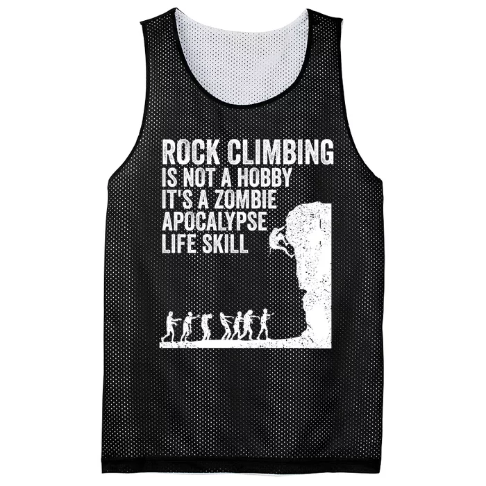 Funny Rock Climber Gift For Men Women Cool Zombie Climbing Gift Mesh Reversible Basketball Jersey Tank