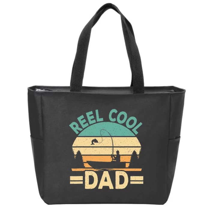 Funny Reel Cool Dad Fishing Fisherman Daddy Fathers Day Zip Tote Bag