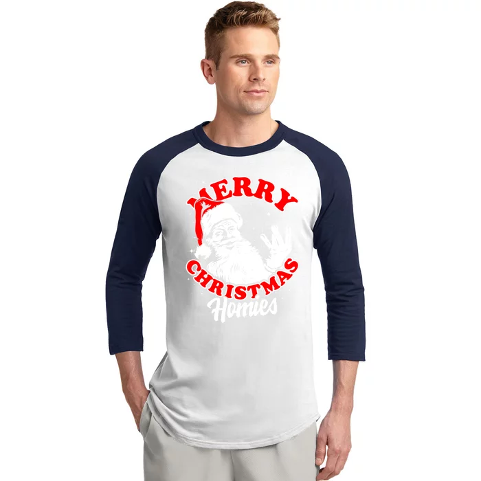 Funny Retro Christmas Homies Westside West Coast Hip Hop Gift Baseball Sleeve Shirt