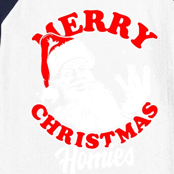 Funny Retro Christmas Homies Westside West Coast Hip Hop Gift Baseball Sleeve Shirt