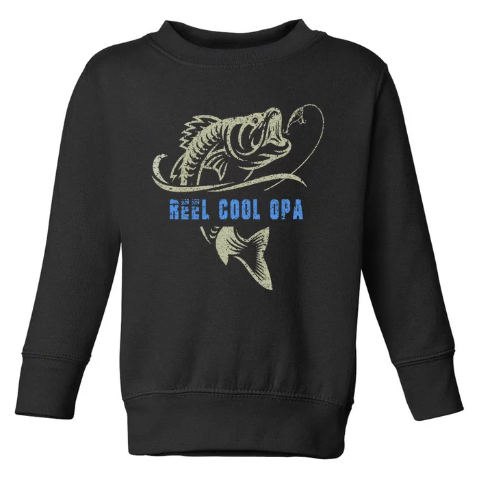 Fishing Reel Cool Opa Funny Fish Father's Day Toddler Sweatshirt