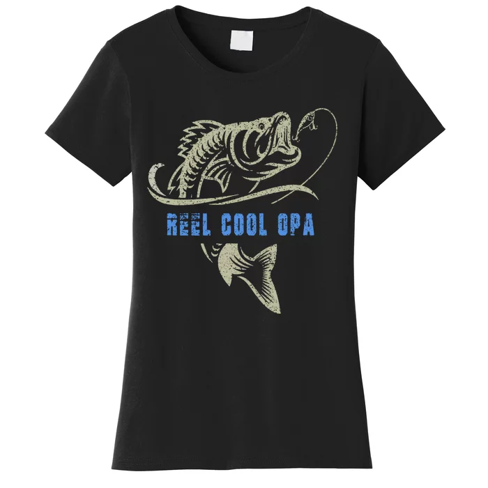 Fishing Reel Cool Opa Funny Fish Father's Day Women's T-Shirt